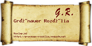 Grünauer Rozália névjegykártya